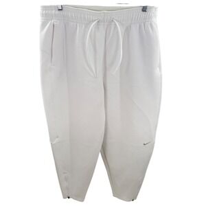 Nike Women's XL Dri-FIT 7/8 Loose Fit High‎ Rise White Sweatpants Comfy Active